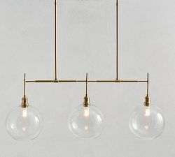 Glass Globe Linear Chandelier (43")