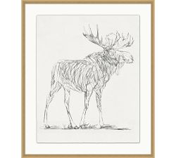 Moose &amp; Elk Gesture Framed Print