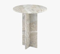 Open Box: Calvert Round Marble Accent Table (18")