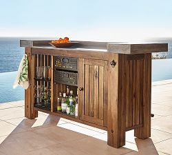 Abbott Concrete &amp; Acacia Ultimate Outdoor Bar (76")