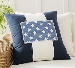Blue Star Patch Outdoor Pillow