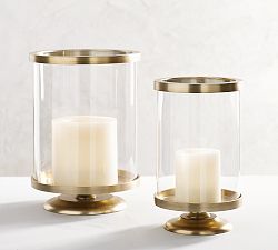 Chester Brushed Brass Hurricane Candle Holder