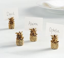 Gold Pineapple Place Card Holders, Set of 4