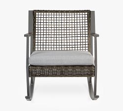 Klein Wicker Rocking Outdoor Lounge Chairs, Set of 2