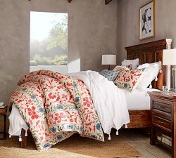 Ramona Printed Embroidered Percale Duvet Cover &amp; Shams