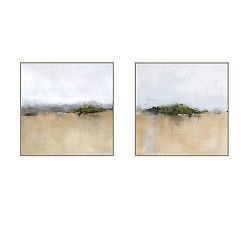 Distant Fields Framed Canvas