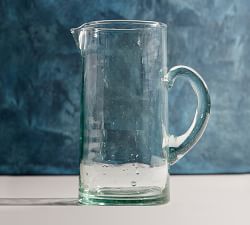 Moroccan Handcrafted Recycled Glass Pitcher