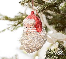 Mr. Santa German Glitter Head Ornament