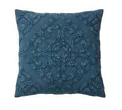 Drew Embroidered Pillow Cover - Indigo