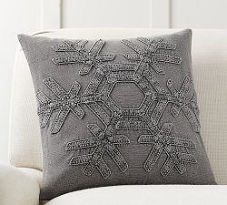Drew Snowflake Embroidered Pillow Cover