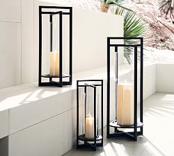 Brooks Cross Bar Steel &amp; Glass Outdoor Lantern