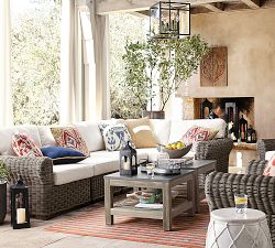 Printed Ikat Outdoor Pillow