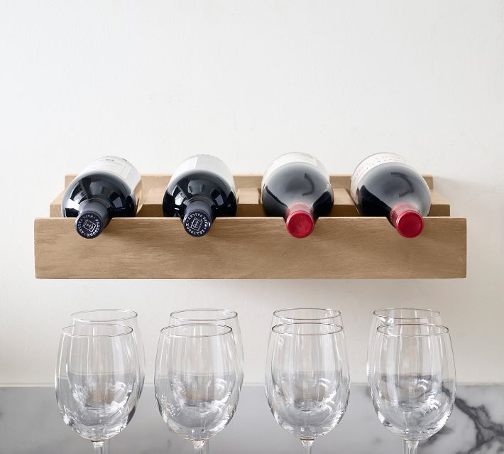 Brighton Entertaining Wine Glass Shelf, 4 Rows, Bright White | Pottery Barn
