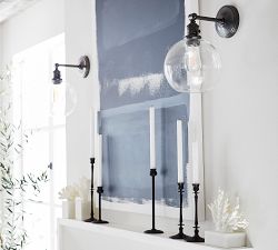 Glass Globe Straight Arm Sconce (13'')