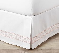 Monique Lhuillier Margaux Embroidered Cotton Bed Skirt
