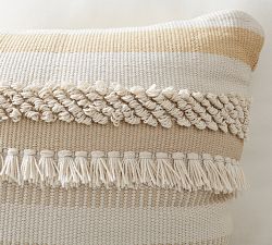 Misty Eco-Friendly Handwoven Striped Outdoor Pillow