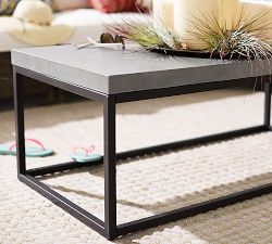 Sloan Concrete &amp; Iron Outdoor Coffee Table