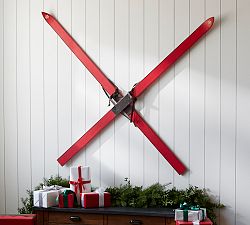 Vintage Skis 3-D Art, Set of 2