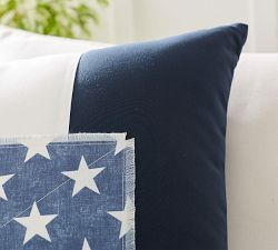 Blue Star Patch Outdoor Pillow