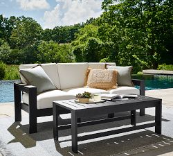 Malibu Metal Rectangular Outdoor Coffee Table (45")