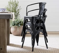Tavern Stackable Patio Bistro Chair, Black