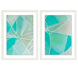 Teal Kaleidoscope Framed Print
