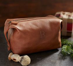 Cognac Leather Toiletry Case