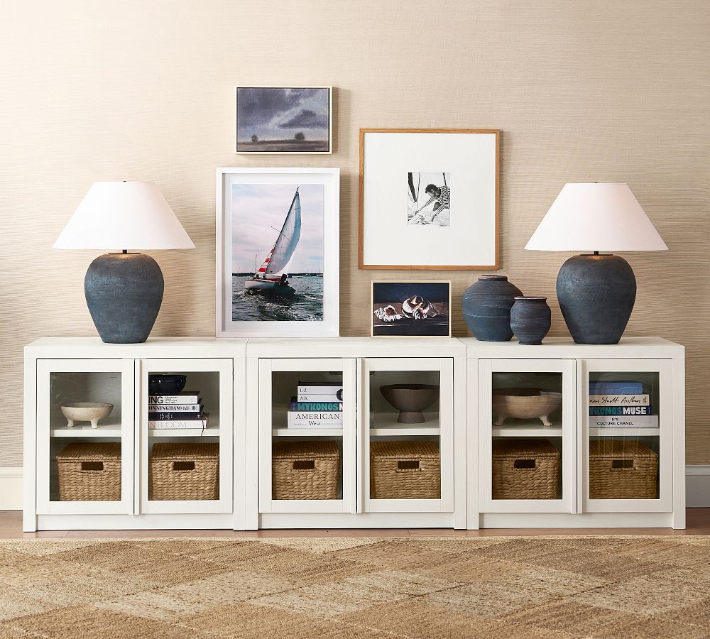 Dillon Grand Glass Cabinet Media Console (108") by Pottery Barn