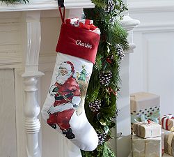 Painted Santa Claus Stocking