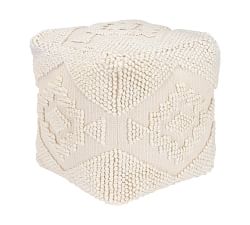 Simona Handwoven Embroidered Pouf