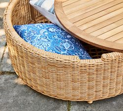 Westport Wicker Round Storage Outdoor Coffee Table (36")
