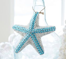 Blue Sparkle Starfish Ornament