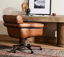 Illiana Leather Swivel Desk Chair