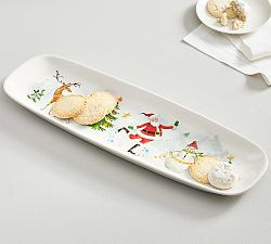 Jolly Santa Stoneware Cookie Serving Platter