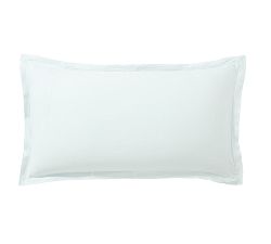 Open Box: Belgian Flax Linen Double Flange Sham, King Set of 2 - Blue Frost