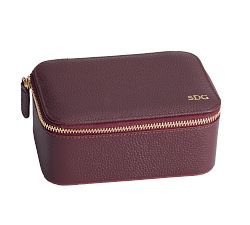 Personalized Reese Leather Travel Jewelry Collection - Merlot