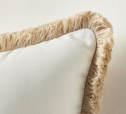 Sunbrella® Solid Fringe Outdoor Pillow