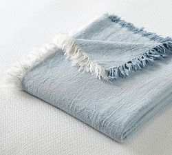 Oversized Fringe Linen Throw