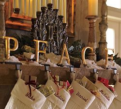 Gold Gilt Finish Word Stocking Holder