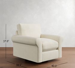 PB Comfort Modern Roll Arm Swivel Chair