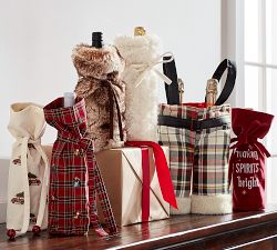 Plaid Santa Pants Wine Bag