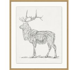 Moose &amp; Elk Gesture Framed Print