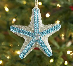 Blue Sparkle Starfish Ornament