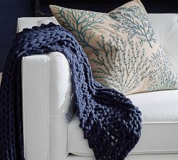 Layered Coral Embroidered Pillow Cover