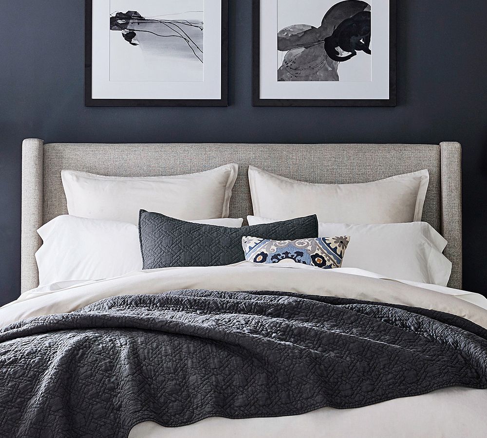 Elliot Shelter Upholstered Headboard by Pottery Barn
