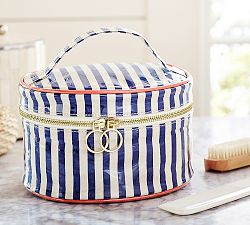Navy Stripe Train Case
