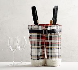 Plaid Santa Pants Wine Bag