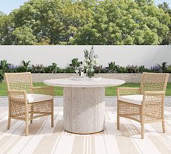 Ellie Outdoor Round Dining Table, Light grey