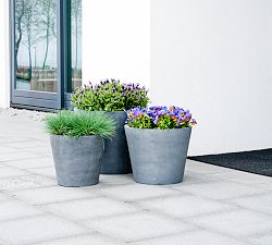 Lightweight Handcrafted Fiber Stone Cylinder Indoor/Outdoor Planters