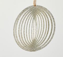 Sparkly Silver Geometric Ornament